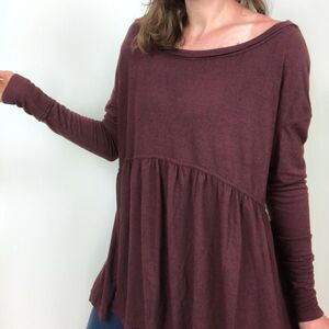 NWT Free People Forever Your Girl T-Shirt Red Garnet Empress Women's Size Small